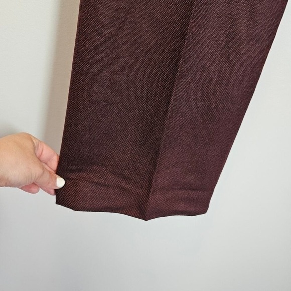 Ann‎ Taylor Wool Burgundy Straight Leg High Rise Career Pants Size 4 - Picture 6 of 11